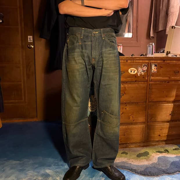 MICHIKO KOSHINO CURVED DENIM PANTS