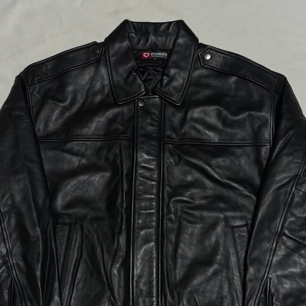 L vtg 빈티지 소가죽 레더 항공 점퍼