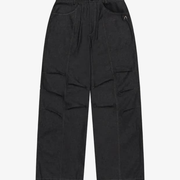 아캄 98 Printed Knee Pin-tuck Denim Pants
