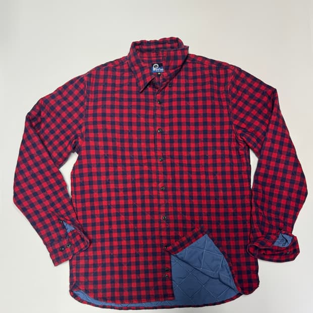 펜필드 올드스쿨 안감 누빔 이쁜 레드 체크셔츠 M