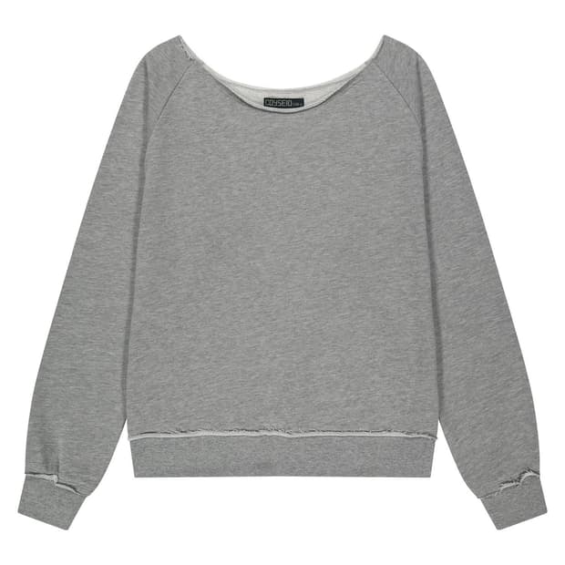 코이세이오 038 오프숄더 스웻셔츠 멜란지 그레이