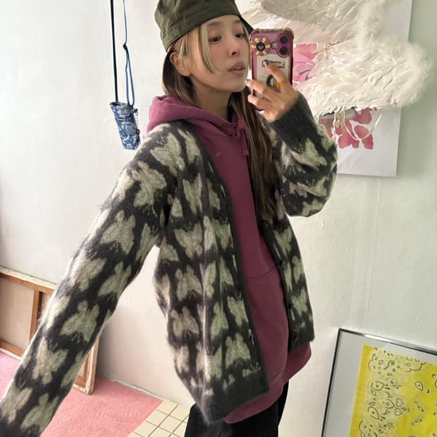 니들스 모헤어 가디건