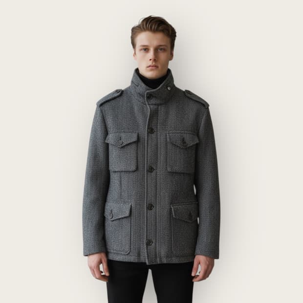 50/ 루이지 보렐리 라나 버진울 견장 코트 자켓