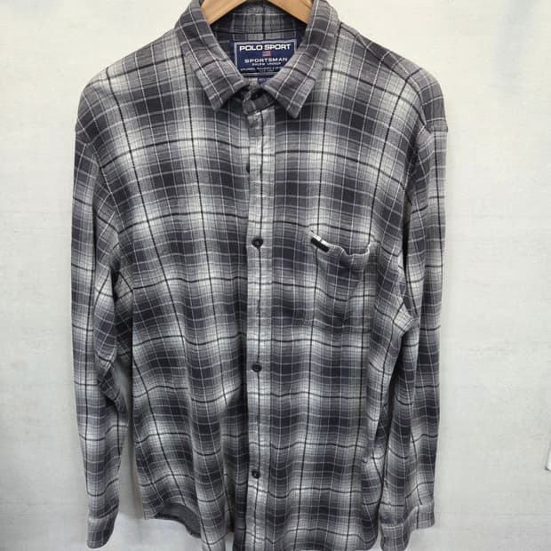 폴로스포츠 올드스쿨 빈티지 플란넬 체크셔츠 긴팔 xl