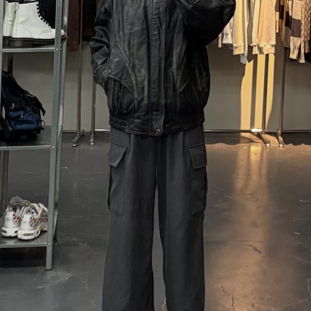 빈티지 블랙 봄버 재킷 A2341
