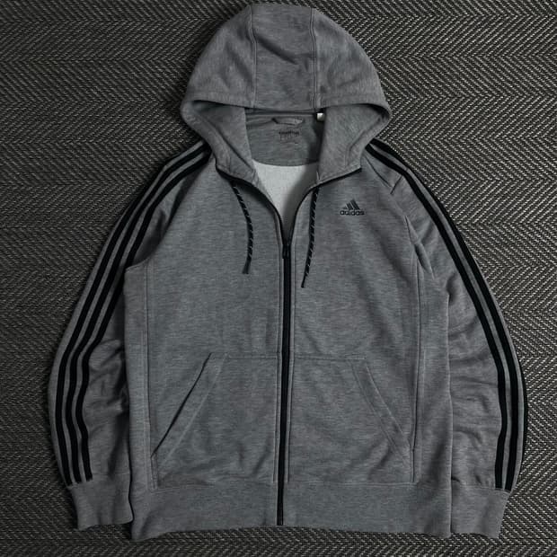 아디다스 트랙 사이드라인 그레이 후드집업o 3594