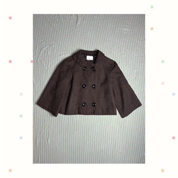 브라운 도트 숏 자켓
