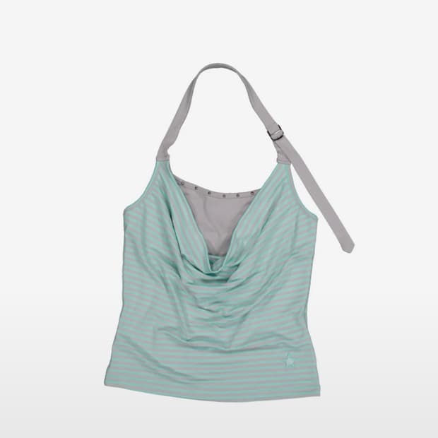 셋업이엑스이 스트라이프 레이어드 홀터넥 민트