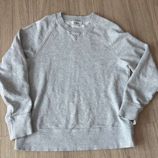 COS 베이직 그레이 코튼 맨투맨  xs  44-55 loop loop