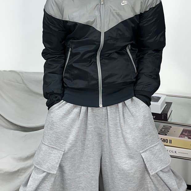 나이키 블랙 그레이 바람막이 점퍼 L