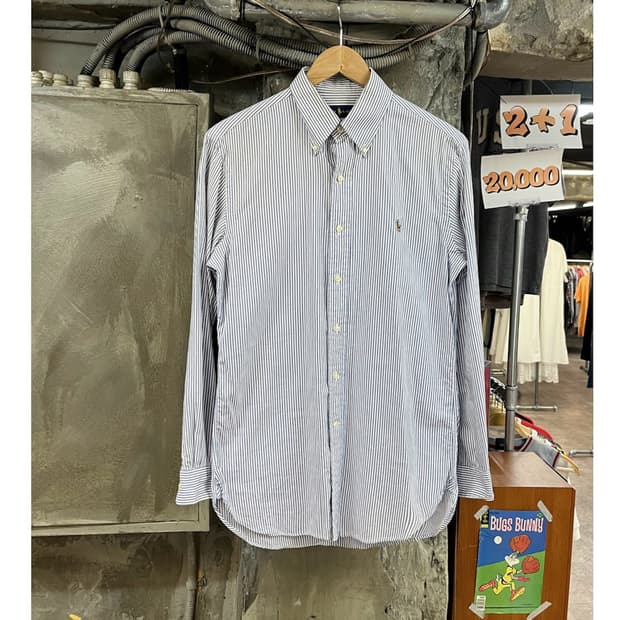 폴로 랄프로렌 슬림핏 스트라이프 셔츠 스카이블루 #csz4005