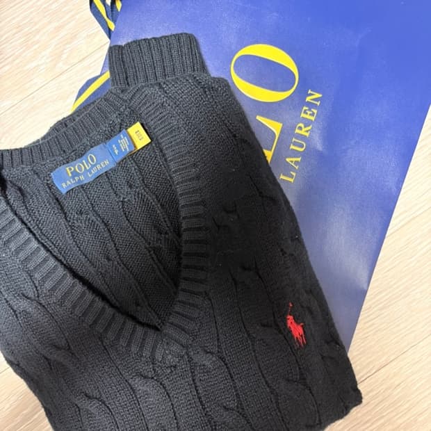 폴로 케이블 니트 네이비 사이즈 S 백화점용