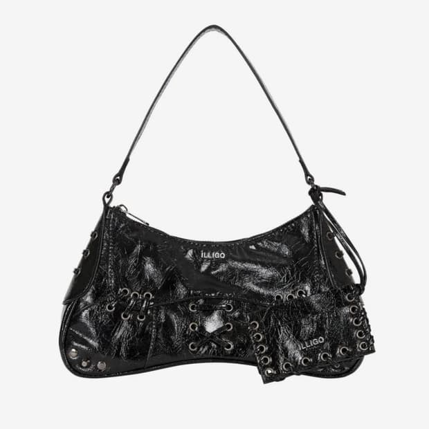 일리고 아일렛 스터드 숄더백 블랙