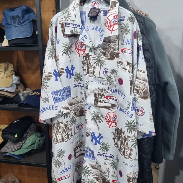 ((MLB)) 쿠퍼스타운 컬렉션 양키스 하와이안 셔츠 115(3xL)