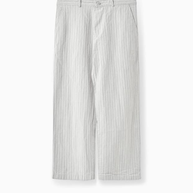 이얼즈어고 Stripe Cotton Mid Straight Pants 