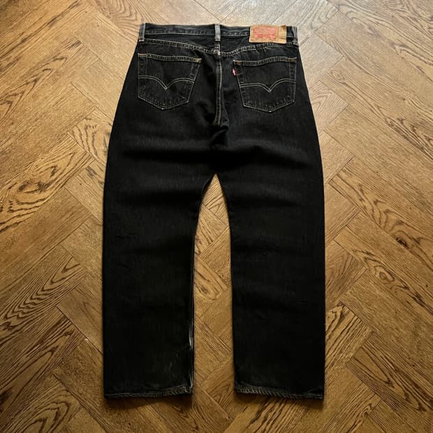 [34]리바이스 501 빈티지 워싱 흑청 데님 팬츠