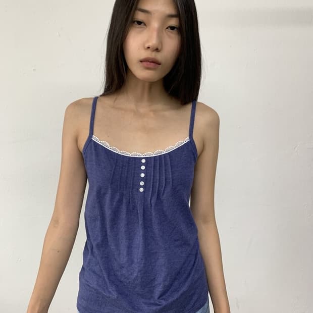 Lace indigo sleeveless