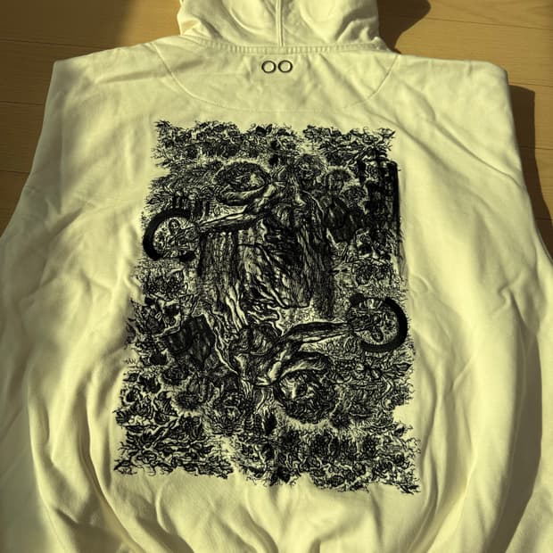 송지오  컬렉션 미러드 유스 엠브로이드 후드 화이트 L