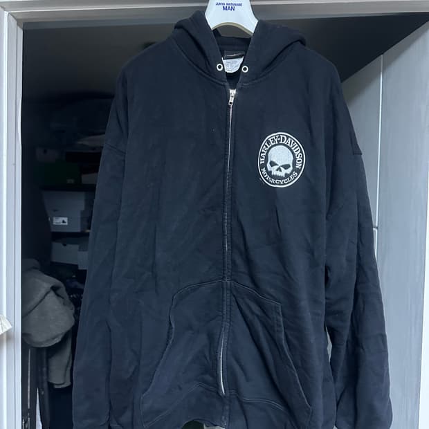 [XL] 할리데이비슨 스컬 후드 집업