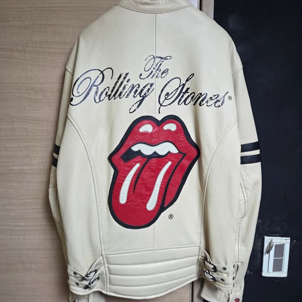 XL) 브라바도 롤링스톤즈 레더 자켓