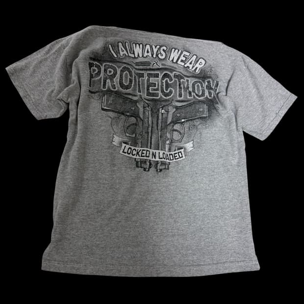 립넥 권총 반팔티 그레이