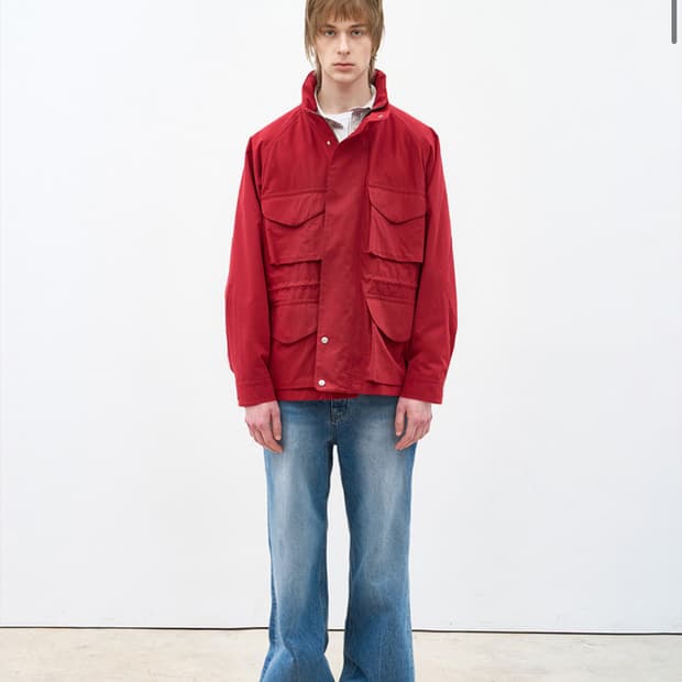 애프터프레이 라인 워시드 플레어 데님 진스 인디고 L