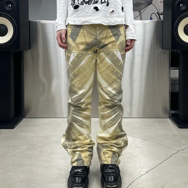 저스트 카발리 인타이싱 플레어 팬츠