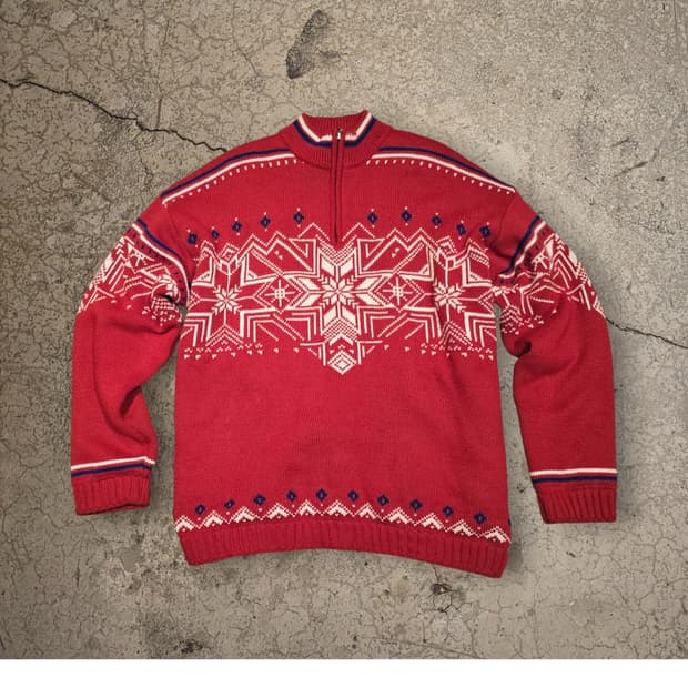 90s Vittorio Rossi 하프집업 노르딕 스웨터