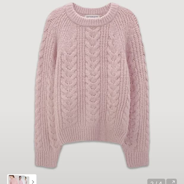 썸웨어버터 첼시 알파카 니트 핑크 