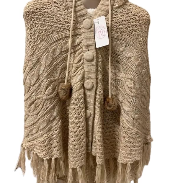 빈티지 폼폼이 사와코 케이프 모리걸