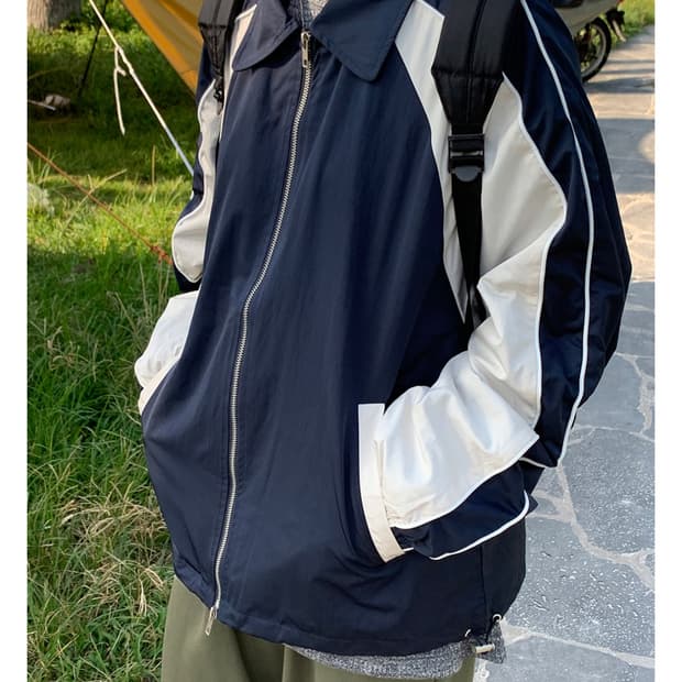 네이비 투웨이 집업 바람막이