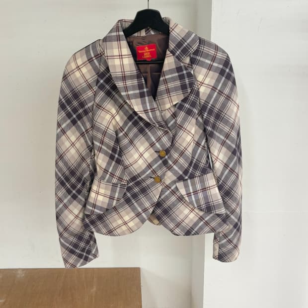 비비안 웨스트우드 드렁큰 테일러드 체크 자켓