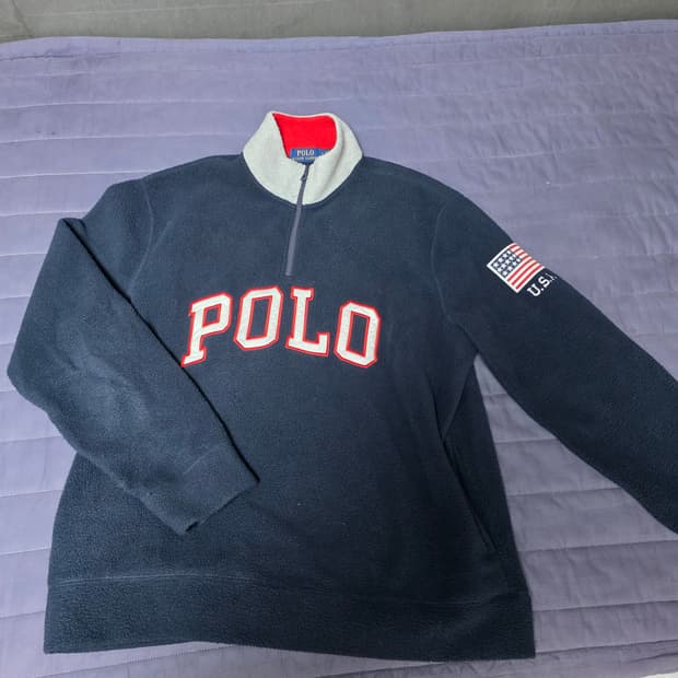 폴로 랄프로렌 하프집업 성조기 후리스 L