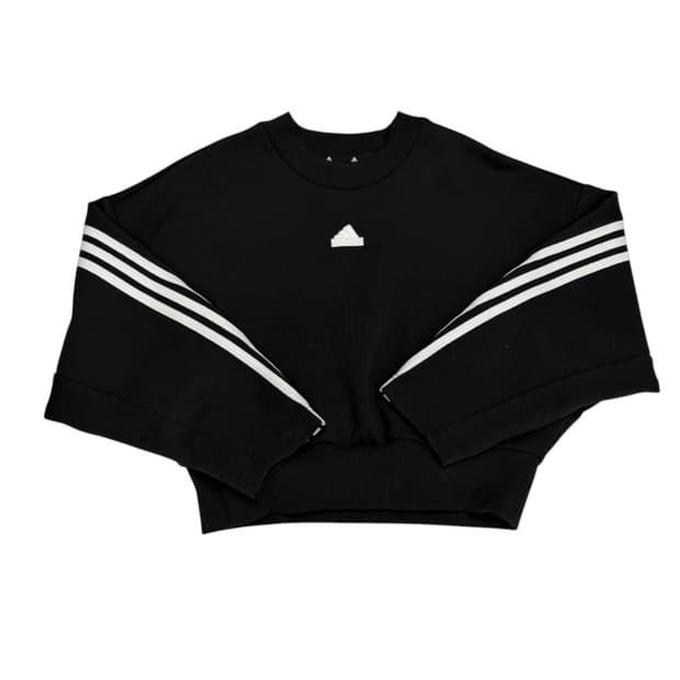 아디다스 ADIDAS 퓨처 아이콘 3스트라이프 크롭 맨투맨 블랙 S