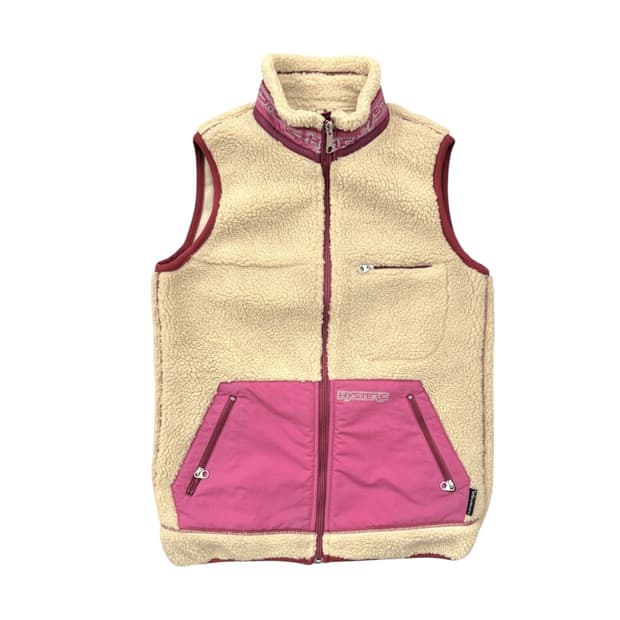 히스테릭글래머 딥파일 쉐르파 후리스 베스트 크림/핑크