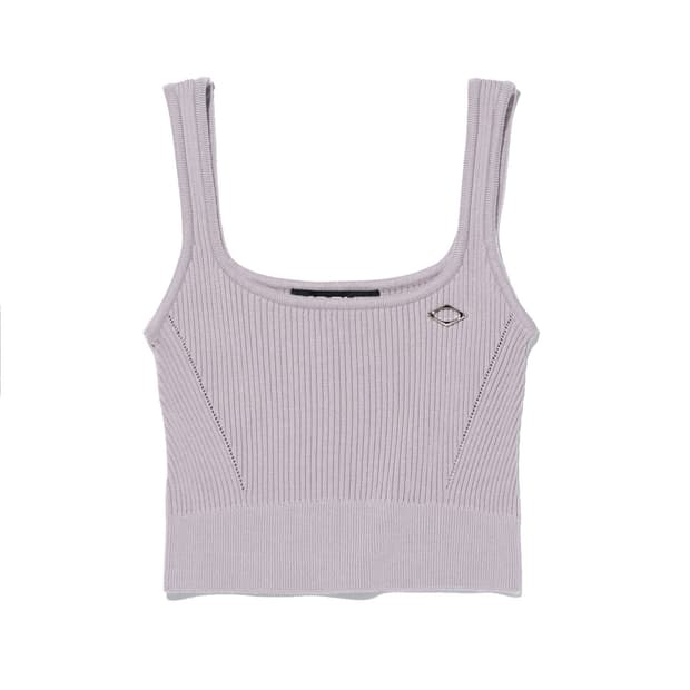 MISCHIEF 미스치프 롬버스 니트 크롭 탑 더스티 핑크 mschf