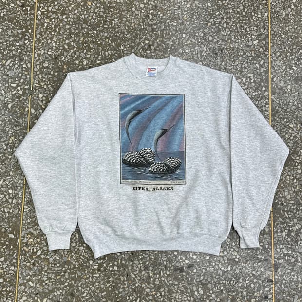 90s 헤인즈 아트 빈티지 스웻셔츠 XL