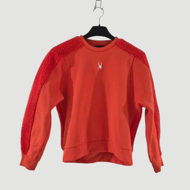 [S]스파이더 여자 크롭 뽀글이 맨투맨 오버핏