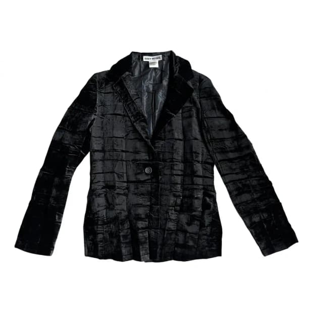 issey miyake pleated velvet blazer
