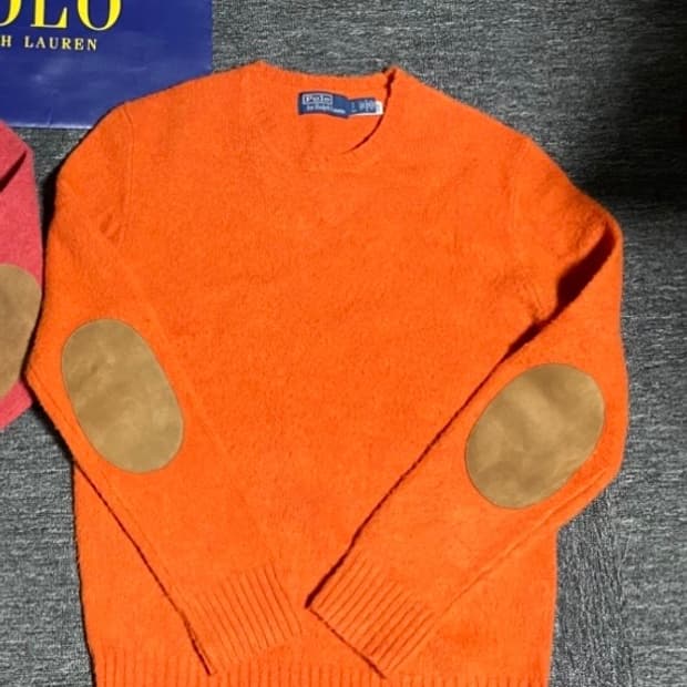 [반값이하급처] 폴로 최신QR 울캐시미어 엘보 패치 니트 RRL 크리켓