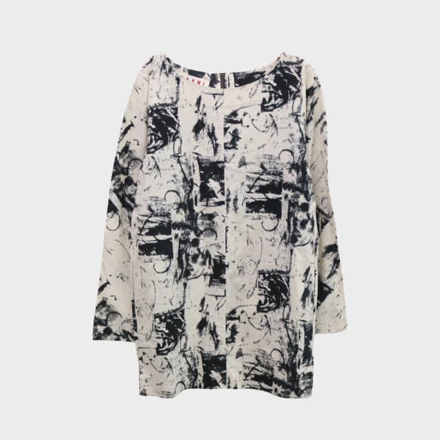 마르니 패턴 뒷지퍼 블라우스 52894