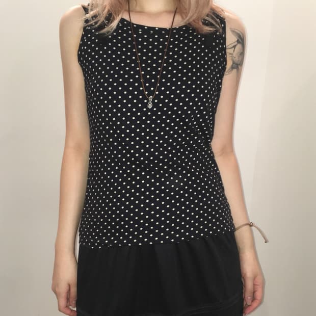 jpn vintage black dot sleeveless