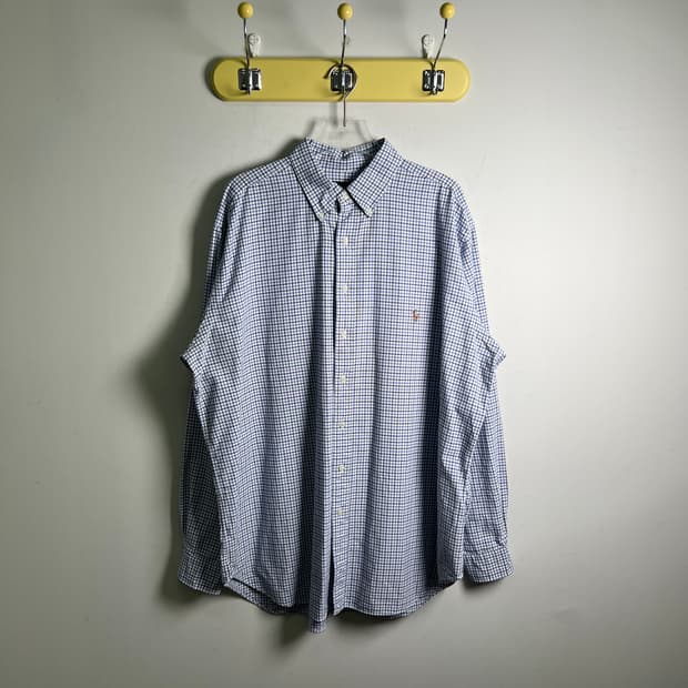 폴로 랄프로렌 버튼 다운 체크 셔츠 XL