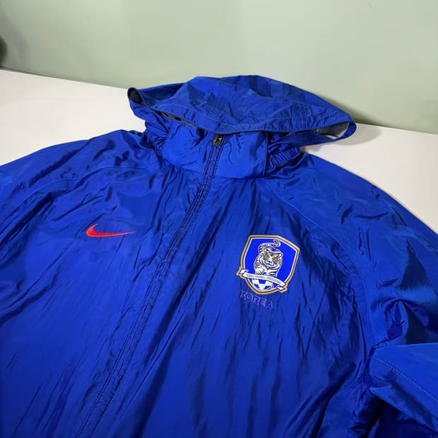 L 나이키 블루 08 한국국대 후드탈부착 트레이닝 축구바막