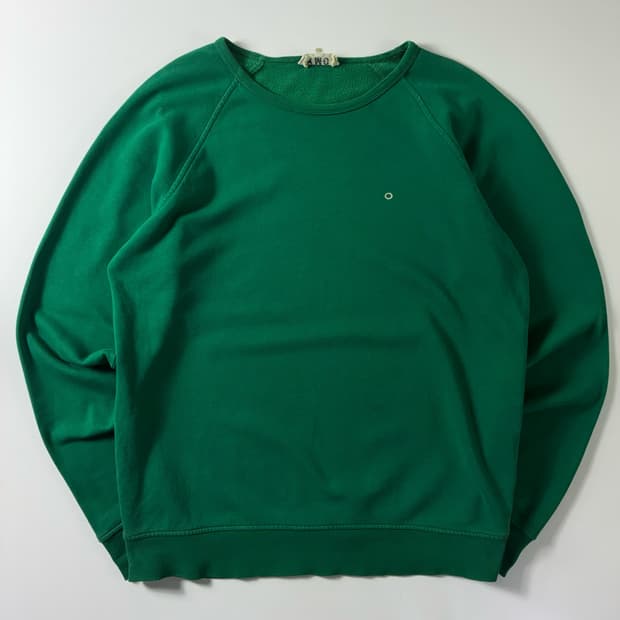 Japanese vintage  YMC 자수 코튼 그린 맨투맨 