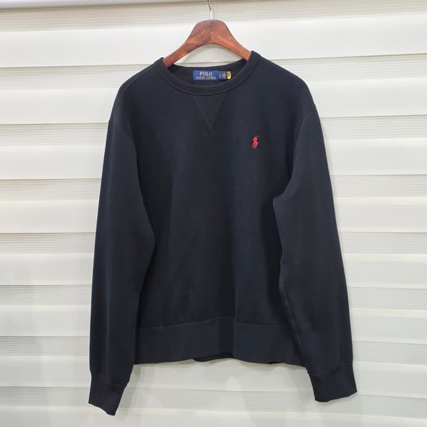 폴로 랄프로렌 블랙 스웨트셔츠- L