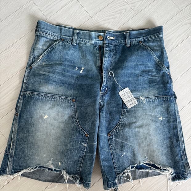 세인트미카엘 더블니 데님 쇼츠 L
