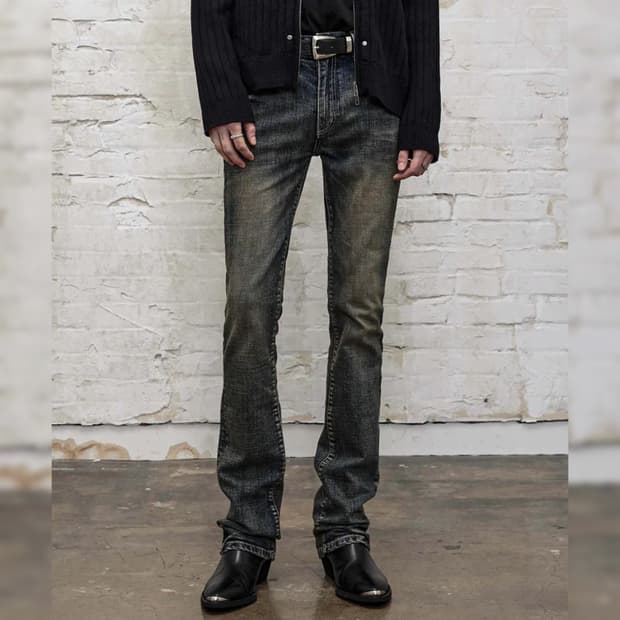 46) 엘무드 베놈 플레어핏 데님 미드나잇 블루 녹워싱 슬림 부츠컷