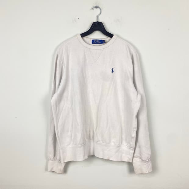 폴로 랄프로렌 화이트 맨투맨 스웻셔츠 M <483>