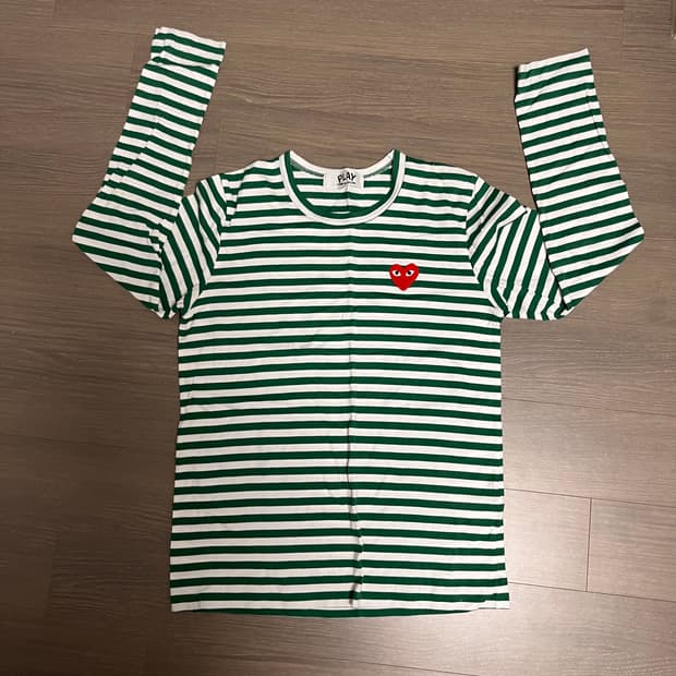 꼼데 스트라이프 티셔츠
